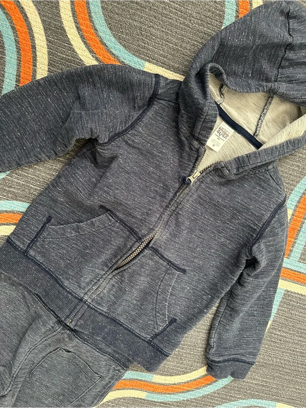 Carters Toddler Navy Zip-up Hoodie Sweatpants Set
